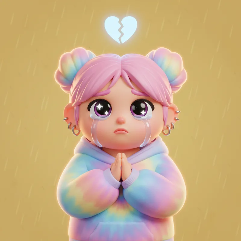 3D hype bestie character pleading with you to close TikTok